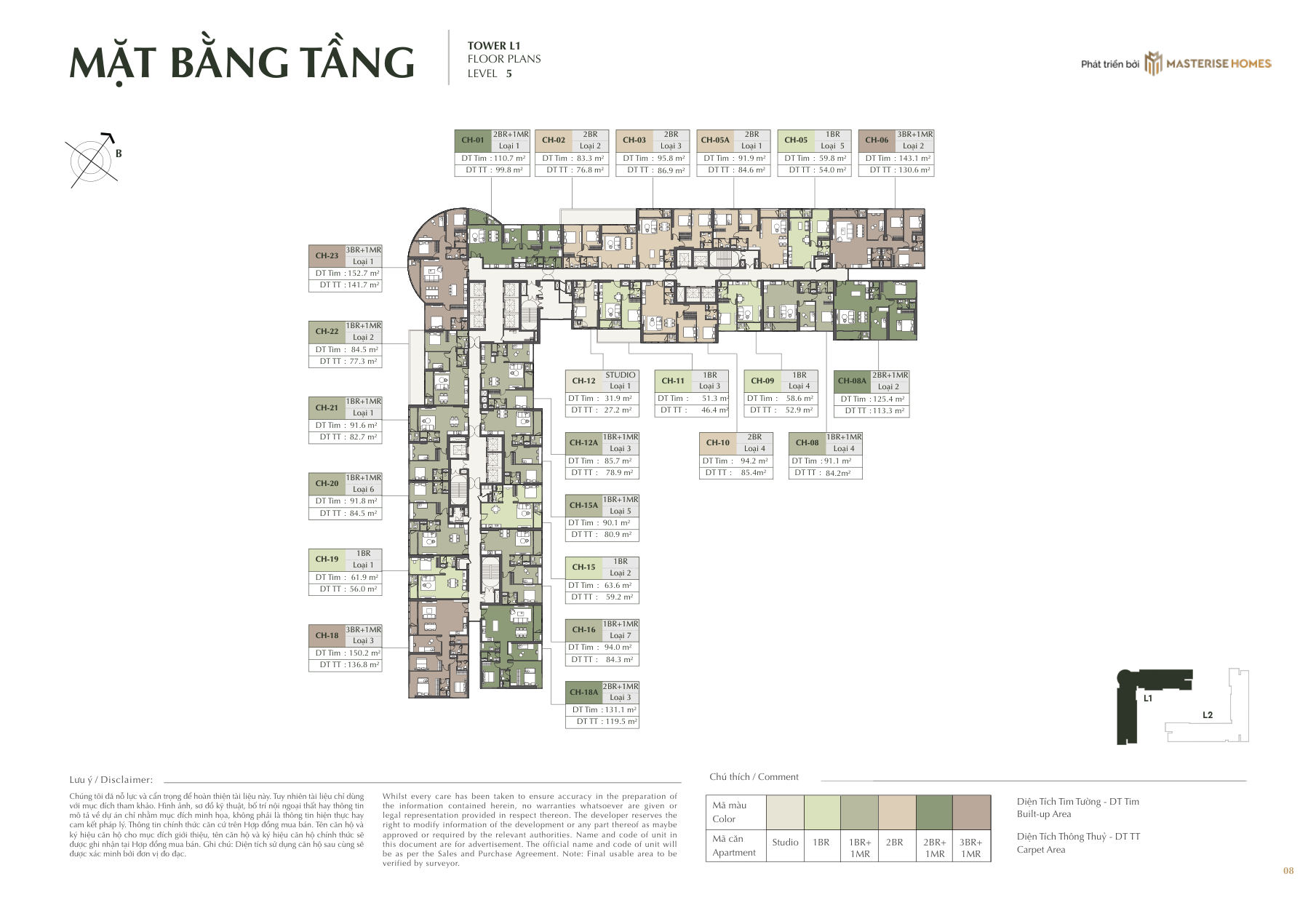 Mặt bằng tầng điển hình tòa L1